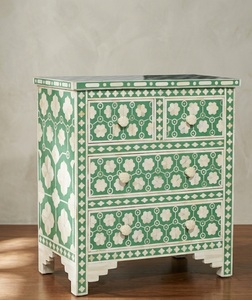 Handmade Solid Wood Bone Inlay Sideboard Chest of Drawers Geometric <b>Storage</b> <b>Cabinet</b> for Bedroom Living <b>Room</b> <b>Dining</b> - Product Image 2