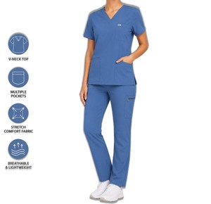 Ensemble de blouses médicales pour femmes, uniforme d'infirmière, vêtements de travail pour hôpital et soins de santé, tissu extensible, uniforme de médecin et d'infirmière - Product Image 5