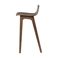 Silla Alta de Madera Curvada, Diseño Minimalista y Duradero, Respaldo Bajo, Estilo Contemporáneo y Moderno para Dormitorio, Apartamento y Hogar