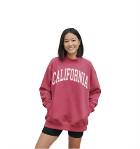 Sudadera Oversize de Cuello Redondo para Mujer, con Estampado de Letras de California, Manga Larga, Tejido de Algodón, Ropa Casual de Otoño - Product Image 1