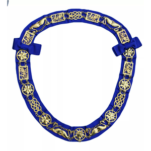 Masonic <b>Collar</b> Lodge Regalia Blue Lodge Regalia Blue Gold <b>Metal</b> High Quality Custom Made With Customized Blue Lodge Regalia - Product Image 5