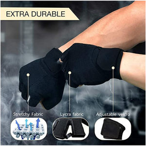 Guantes de Medio Dedo para Levantamiento de Pesas, Deportes, Entrenamiento, Gimnasio, Duraderos, Unisex - Product Image 5