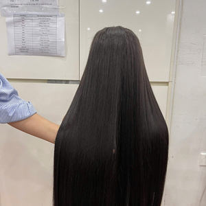 Peluca de cabello humano más vendida con cierre de encaje central, lisa, natural, para mujer, estilo suave, cabello virgen, color natural - Product Image 5
