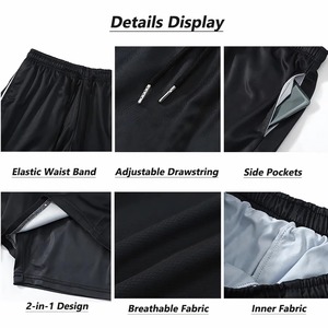 Custom Logo <b>Running</b> <b>Shorts</b> Drawstring 5 Inch Inseam Quick Dry Premium Sport Wear Polyester 2 in 1 <b>Men</b> Gym <b>Shorts</b> Manufacturer - Product Image 6
