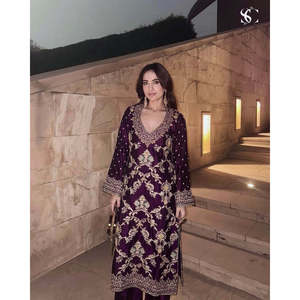 Ensemble de costume brodé pour femmes, vêtements de soirée, avec codage de travail séquentiel - Product Image 3