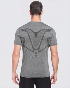 T-shirt à manches courtes pour homme, coupe ajustée, en jersey de coton, délavé à l'acide, imprimé, motif uni, style sportif, tailles personnalisables - Product Image 2