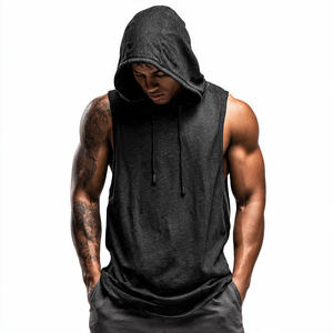 Débardeur à capuche sans manches pour homme, en tissu polaire, pour le yoga, l'entraînement, le fitness et le jogging urbain, collection printemps - Product Image 5