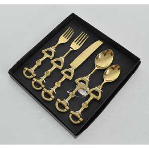 Juego de cubiertos de lujo de 8 piezas con diseño de bocado de caballo para panadería y cafetería, juego de cubiertos para servir queso, caja de regalo - Product Image 6