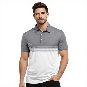 Chemise de golf pour homme, été |   Chemise décontractée en maille imprimée à col boutonné, coupe classique, infroissable, confortable, pour le sport et les vacances - Product Image 1