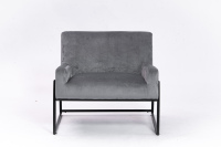 Fauteuil d'appoint en tissu bouclé personnalisé, fauteuil lounge moderne avec rembourrage en mousse haute densité et structure en métal thermolaqué