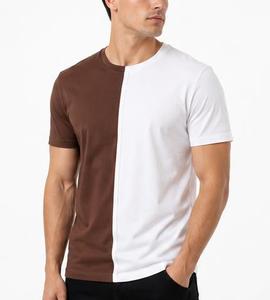 Men's Brown <b>White</b> Solid O-Neck Short Sleeve Regular Fit Casual Breathable Polyester Knitted <b>T</b>-<b>Shirt</b> - Product Image 2