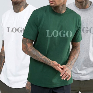 Camiseta de Manga Corta con Cuello Redondo para Hombre, Color Sólido, 100% Algodón Jersey, Diseño Casual con Logotipo en el Frente - Product Image 1
