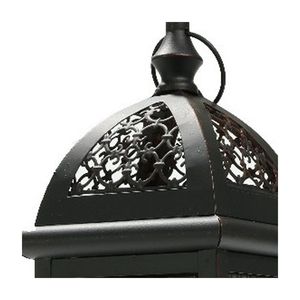 Support de bougie en fer avec découpes florales, noir, 15 pouces, fait main et écologique, durable pour les activités religieuses, utilisation intérieure/extérieure - Product Image 4