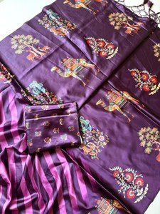 Elegante Saree de Seda Satinada Premium con Estampado Digital Leheriya Vantara, con Borlas de Pallu Hechas a Mano, Tela Suave y Cómoda, Estilosa - Product Image 5