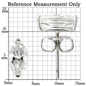 0W167-Orecchini a Perno Raffinati in Argento Sterling 925 Placcato Rodio con Zirconi Cubici Trasparenti di Grado AAA - Product Image 2