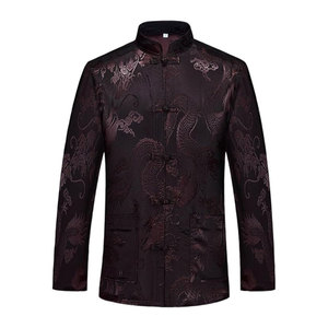 Tenue de Kung Fu noire style Tang, ensemble d'entraînement traditionnel d'arts martiaux, chemise à manches longues et pantalon, confortable pour homme - Product Image 6