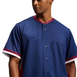 Maillot de baseball pour homme à manches courtes, boutonné sur le devant, color-block, en polyester, coupe classique, pour adulte, toutes saisons, respirant - Product Image 5
