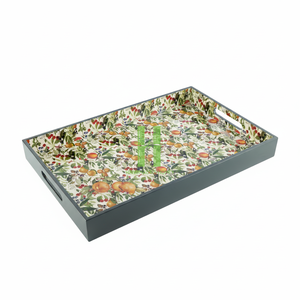 Premium Eco-Friendly Bohemian Round Lacquer Serving Tray with Handle Customized <b>Printing</b> Bamboo Material Vietnam - Product Image 6