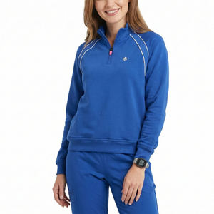 Chaqueta Médica Personalizada al por Mayor con Cierre de Cremallera, Sudadera con Cuello Alto y Puños Acanalados, Chaquetas de Uniforme sin Logotipo - Product Image 1