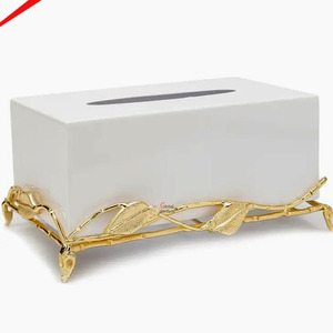 Royal Look Gold Finished Decorative Metal <b>Tissue</b> Box Restaurant Bar Rectangular Shape Home and <b>Kitchen</b> <b>Tissue</b> Boxes <b>Holder</b> - Product Image 2