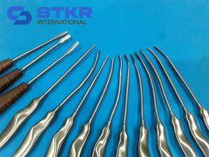 STKR INTERNATIONAL Ensemble de 14 Dissecteurs Chirurgicaux Dentaires Manuels en Acier Inoxydable avec Poignée Moletée Instruments de Classe I - Product Image 5