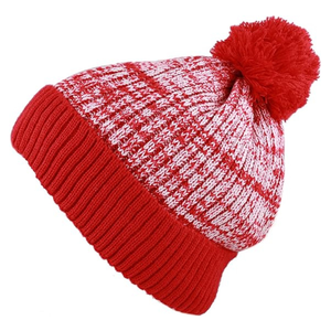 Gorro de punto estilo streetwear, gorro de punto bicolor, gorro de invierno de dos tonos, gorro de punto grueso con pompón - Product Image 3
