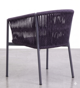 Modern Outdoor Rope <b>Dining</b> <b>Chair</b> Waterproof Patio Garden Cafe Armchair - Product Image 3