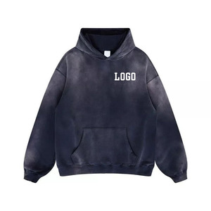 Sudadera con capucha para hombre, estilo vintage, lavado ácido, diseño desgastado, corte holgado, tejido suave, con capucha ajustable y bolsillo canguro. - Product Image 2