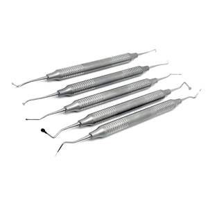 Kit de 5 Piezas de Raspadores Dentales de Acero Inoxidable de Doble Punta para Eliminar el Sarro y la Placa, Juego Profesional para Periodoncia - Product Image 1