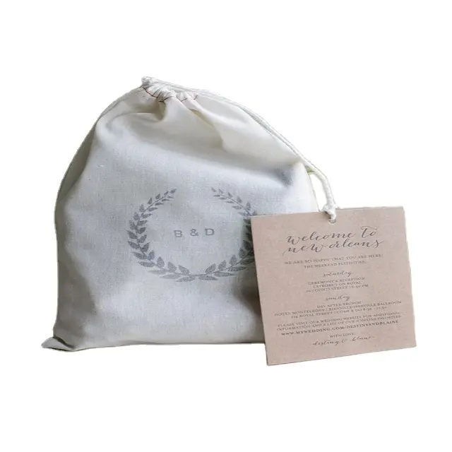 Bolsa de presente de musselina, saco de embalagem de algodão com cordão para presente de casamento, bolsa pequena para lembrancinha de presente