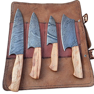 Juego de cuchillos de chef hechos a mano de acero de Damasco para cocina, colección de cuchillos culinarios hechos a mano que ofrece excelente equilibrio y precisión. - Product Image 1