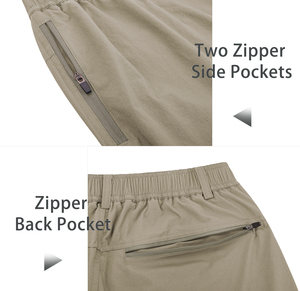 Pantalon Unisexe Solide et Moderne Convertible Streetwear avec Fermeture Éclair, Coupe Confortable, Multi-Poches, Élégant, Respirant, Séchage Rapide pour l'Extérieur et le Quotidien - Product Image 3