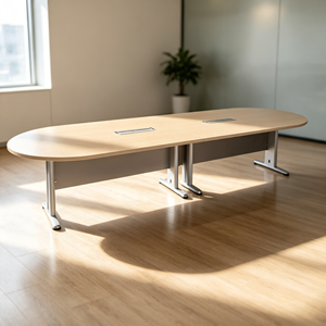Modern Oval Extendable Convertible Knocked-down Conference <b>Table</b> Chipboard Melamine for <b>Office</b> and Hotel Use - Product Image 1