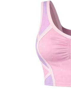 ชุดเซ็ตทูพีซสีชมพูลาเวนเดอร์สำหรับผู้หญิง เสื้อครอปแขนกุดคอกว้าง แต่งลายพิมพ์ กระโปรงมินิสั้นเอวสูงทรงเข้ารูป เหมาะสำหรับใส่ในช่วงฤดูร้อน - Product Image 3