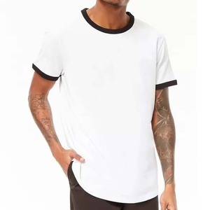 T-shirt en coton respirant à col ras du cou et manches courtes pour homme, style sportif, vente en gros - Product Image 1
