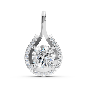 Pendentif goutte de luxe tendance en moissanite pour femme, en argent sterling 925, avec halo en forme de larme, bijoux fins de mariage, rhodié, vente en gros - Product Image 1