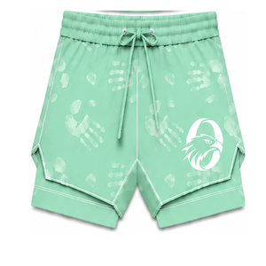 Ensemble de maillot de bain vert menthe et blanc, débardeur sans manches dos nageur avec short assorti, léger, séchage rapide, maillot de bain de performance pour l'entraînement - Product Image 4