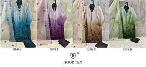 Elegante zorro bordado Georgette Shalwar Kameez vestido Organza Dupatta satén algodón inferior XL (42) traje de lujo paquistaní indio - Product Image 6