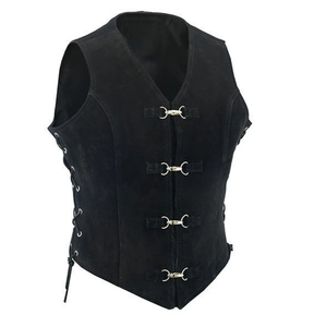 Chaleco de Cuero Genuino de Alta Calidad para Mujer, Estilo Gótico, Impermeable, con Tela de Lona Acolchada, Cuello en V, Sin Mangas, para Otoño e Invierno - Product Image 2