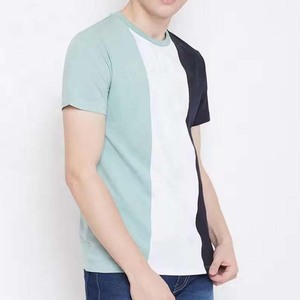 T-shirt à manches courtes pour homme, col rond, coupe classique, décontracté, 100% coton tricoté, design uni, bordure contrastée - Product Image 6