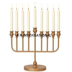 Support de chandelier Hanouka au design unique, traditionnel et classique, fait main en fer - Product Image 2