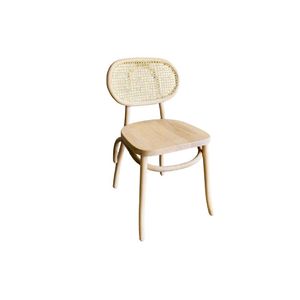 Chaise de salle à manger moderne en bois massif Iren avec finition naturelle pour salle à manger et mobilier de bureau à domicile - Product Image 1