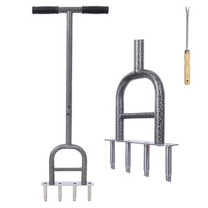 Aeratore Manuale per Prato a 4 Punte con Impugnatura in Gomma Morbida, Strumento per Pulizia del Giardino, Attrezzo Portatile per Aerazione - Product Image 2