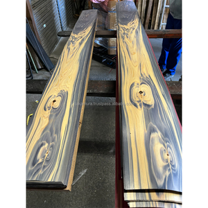 Placage de cyprès japonais Hinoki IRODORITAI noir teinté haute pression breveté, design japonais, texture lisse, coupé en tranches, 2000 mm - Product Image 5