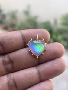 Vintage Heart Shape Opal <b>Pendant</b> 925 Silver Plated Fancy Bezel Setting Handmade Gemstone Wedding Charms Certified Women's - Product Image 4
