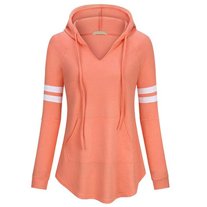 Sweat-shirt à capuche en corail à manches longues avec rayures blanches sur les manches, coupe décontractée, pull tricoté 100% coton anti-boulochage doublé pour homme - Product Image 3