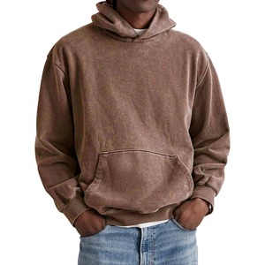 Sweat à capuche personnalisé pour homme, délavé à l'acide, épaules tombantes, effet soleil, coupe oversize, 480 g/m², en coton épais vierge - Product Image 3