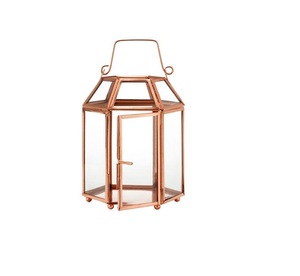 Simple Pleasant Looking Selling Metal & Glass Home Decor Hanging <b>Lantern</b> in <b>Copper</b> Finish Candle <b>Lantern</b> for Outdoor & Garden - Product Image 3