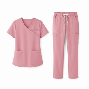 Women Nursing <b>Scrub</b> Set Two Piece Medical Uniform Healthcare Workwear Hospital Nurse <b>Scrubs</b> <b>Top</b> and Pants - Product Image 1