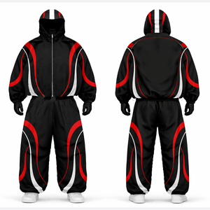 ชุดวอร์มผู้ชายแบบมีฮู้ด สไตล์สตรีทแวร์ พิมพ์ลายได้ตามต้องการ ล้างสีแบบแอซิดวอช สำหรับวิ่งออกกำลังกายและเล่นกีฬา - Product Image 4